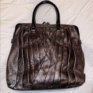 Valentino Garavani Pewter Leather Hobo L